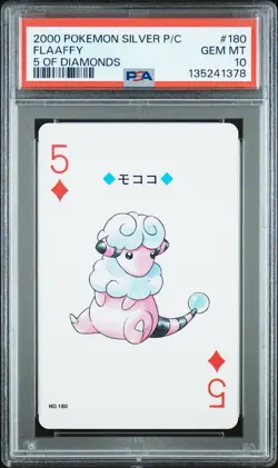 Flaaffy 2000 Pokemon Japanese Silver Playing Card 5 of Diamonds #180 PSA 10 GEM - Image 1