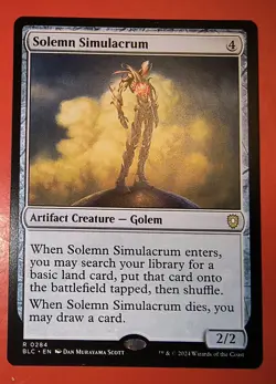 MTG, MAGIC, SOLEMN SIMULACRUM, 0284, BLC, REGULAR, RARE, NM - Image 1