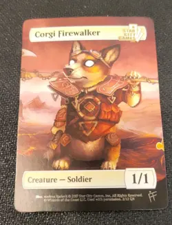 Corgi Firewalker Token Magic the Gathering Foil Promo MTG SCG Soldier - Image 1