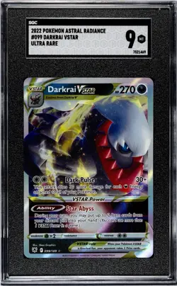 2022 POKEMON SWORD & SHIELD ASTRAL RADIANCE #099 DARKRAI V SGC 9 - Image 1