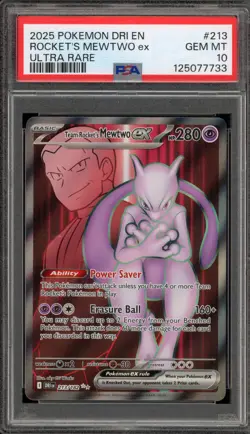 Pokemon Team Rocket's Mewtwo ex Destined Rivals Ultra Rare #213 PSA 10 Gem Mint - Image 1