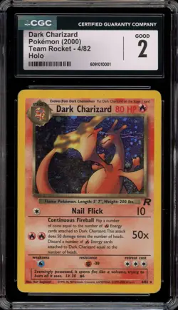 Pokemon Dark Charizard Team Rocket Unlimited Holo Rare #4 CGC 2 - Image 1