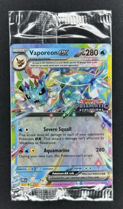2025 Pokemon Vaporeon ex 023/131 Prismatic Evolutions SEALED PROMO - Image 1