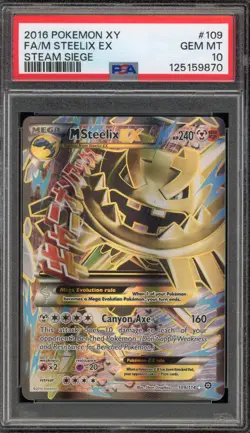 Pokemon M Steelix EX XY Steam Siege Full Art #109 PSA 10 Gem Mint - Image 1