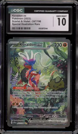 Pokemon Koraidon ex Scarlet & Violet Special Illustration Rare #247 CGC 10 - Image 1