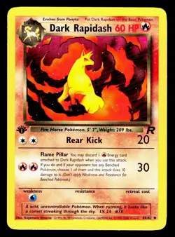 2000 Pokemon Team Rocket 1st Edition Dark Rapidash #44/82 NM NP - Image 1