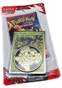 Pokemon Scarlet & Violet: Destined Rivals Blister Booster Pack Zarude w/ Coin - Image 1