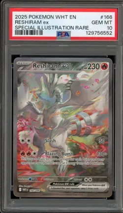 Pokemon Reshiram ex White Flare Special Illustration Rare #166 PSA 10 - Image 1