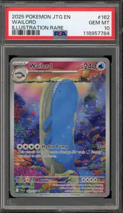 Pokemon Wailord Journey Together Illustration Rare #162 PSA 10 Gem Mint - Image 1