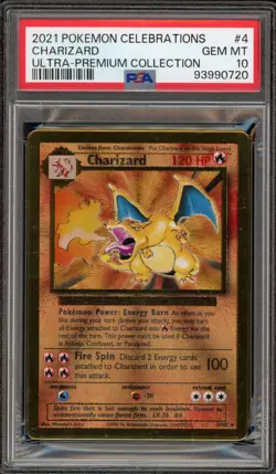 Pokemon Charizard Celebrations Ultra-Premium Coll. Gold Metal Promo #4 PSA 10 - Image 1