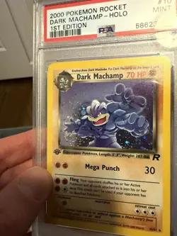 2000 POKEMON ROCKET 1ST EDITION #10 DARK MACHAMP-HOLO PSA 9 SWIRL!! - Image 3