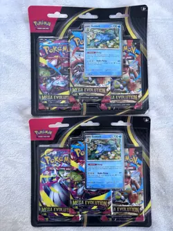 POKEMON MEGA EVOLUTIONS 3 PACK BLISTER LOT OF TWO (2) BRAND NEW! FACTORY SEALED! - Image 1