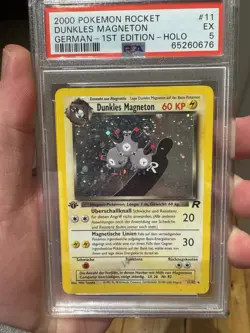PSA 5 EX Dunkles Magneton 1ST EDITION HOLO Pokemon GERMAN Rocket LOW POP SWIRL! - Image 1