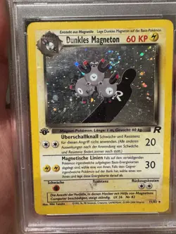 PSA 5 EX Dunkles Magneton 1ST EDITION HOLO Pokemon GERMAN Rocket LOW POP SWIRL! - Image 2