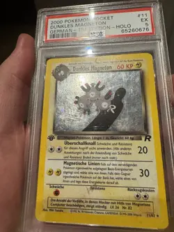 PSA 5 EX Dunkles Magneton 1ST EDITION HOLO Pokemon GERMAN Rocket LOW POP SWIRL! - Image 3