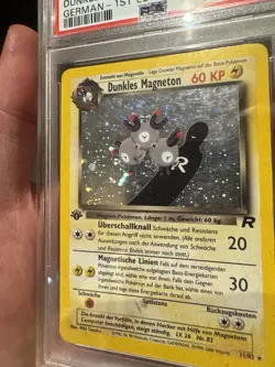 PSA 5 EX Dunkles Magneton 1ST EDITION HOLO Pokemon GERMAN Rocket LOW POP SWIRL! - Image 4