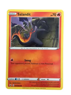 New: 2020 Pokemon TCG Salandit 027 Swsh01: Sword & Shield Regular Common - Image 1