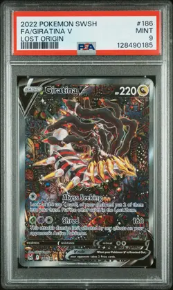 2022 Pokemon Lost Origin Giratina V Full Art #186 MINT SW&SH PSA 9 - Image 1