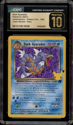 Pokemon Gyarados Celebrations Classic Coll. Team Rocket Holo #8 CGC 10 Pristine - Image 1