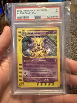 Pokemon Alakazam Holo Foil 1/165 2002 Expedition PSA 1. - Image 1