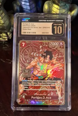 Portgas D. Ace One Piece 2nd Anniversary CGC POP 19 🔥 OP02-013 ~ CGC / PSA 10 - Image 2