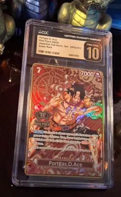Portgas D. Ace One Piece 2nd Anniversary CGC POP 19 🔥 OP02-013 ~ CGC / PSA 10 - Image 4