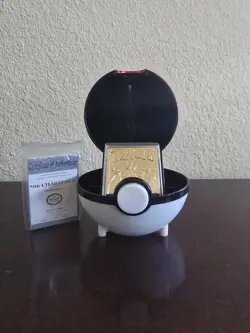 Pokemon 23K Gold Plated Trading Card Pikachu Burger King With COA and ball 1999 - Image 1