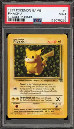 Pokemon Pikachu Ivy League Black Star Promo #1 PSA 9 Mint - Image 1