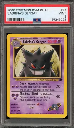 Pokemon Sabrina's Gengar Gym Challenge Unlimited Rare #29 PSA 9 Mint - Image 1