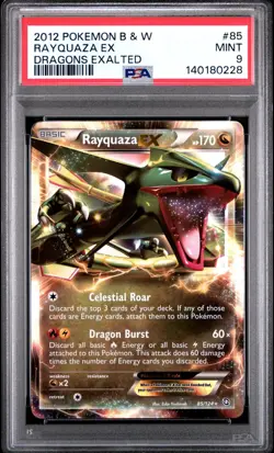 2012 Pokemon Black & White Rayquaza EX Dragons Exalted 85/124 MINT PSA 9 - Image 1