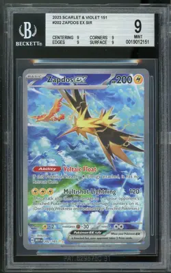 Zapdos EX Sir 202/165 Scarlet And Violet 151 Pokemon BGS 9 Silver *151 - Image 1
