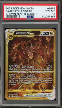 Pokemon Giratina VSTAR Crown Zenith Secret Rare Full Art #GG69 PSA 10 Gem Mint - Image 1