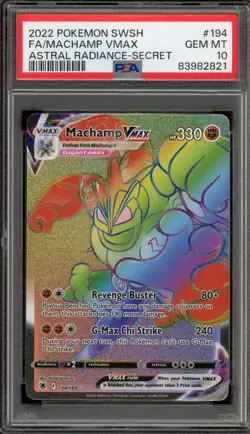 Pokemon Machamp VMAX Astral Radiance Secret Rare Full Art #194 PSA 10 Gem Mint - Image 1