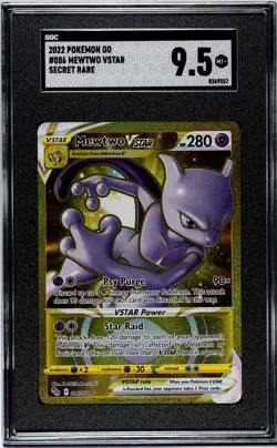 Pokemon TCG Mewtwo VSTAR Secret Rare Card 2022 Pokemon Go 086/078 SGC 9.5 - Image 1