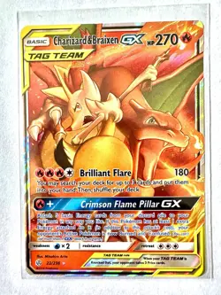 Charizard & Braixen GX Holo Pokemon 22/236 Cosmic Eclipse Ultra Rare - Image 2