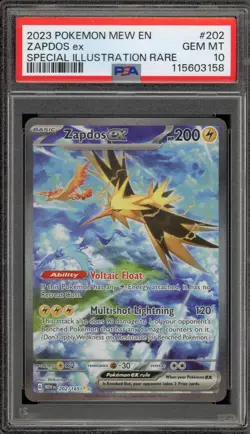 Pokemon Zapdos ex 151 MEW EN Special Illustration Rare #202 PSA 10 Gem Mint - Image 1
