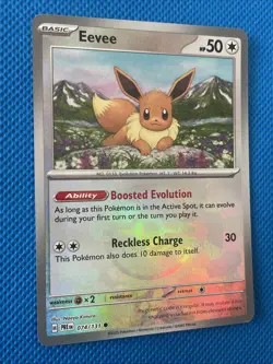 POKEMON TCG Prismatic Evolutions EEVEE Poke Ball Reverse Holo Card 074/131 NM - Image 2