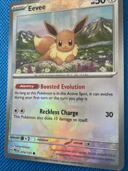 POKEMON TCG Prismatic Evolutions EEVEE Poke Ball Reverse Holo Card 074/131 NM - Image 3
