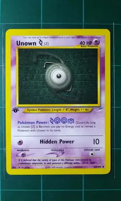 Pokemon Card Neo Destiny # 60 Unown Z 1st First Edition Uncommon 2000 Wizards LP - Image 1