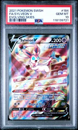 2021 Pokemon Evolving Skies Sylveon V Full Art #184 GEM MT Sword & Shield PSA 10 - Image 1