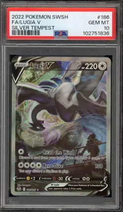 Pokemon Lugia V Silver Tempest Full Alt Art #186 PSA 10 Gem Mint - Image 1