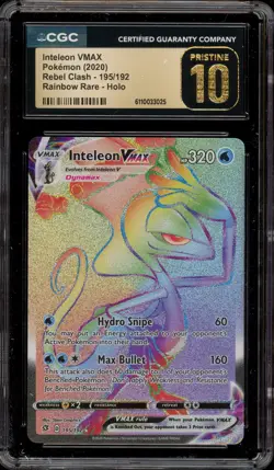 Pokemon Inteleon VMAX Rebel Clash Secret Rare Full Art #195 CGC 10 Pristine - Image 1