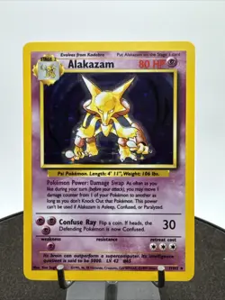 Pokemon TCG Alakazam 1/102 Base Set Unlimited Holo Rare Vintage WOTC LP / NM - Image 1