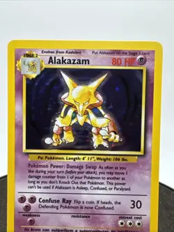 Pokemon TCG Alakazam 1/102 Base Set Unlimited Holo Rare Vintage WOTC LP / NM - Image 2