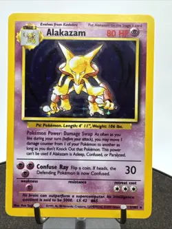 Pokemon TCG Alakazam 1/102 Base Set Unlimited Holo Rare Vintage WOTC LP / NM - Image 3