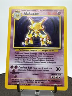 Pokemon TCG Alakazam 1/102 Base Set Unlimited Holo Rare Vintage WOTC LP / NM - Image 4