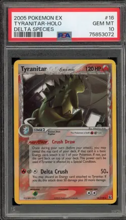 Pokemon Tyranitar EX Delta Species Holo Rare #16 PSA 10 Gem Mint - Image 1