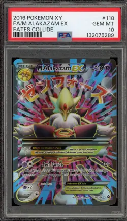Pokemon M Alakazam EX XY Fates Collide Full Art #118 PSA 10 Gem Mint - Image 1