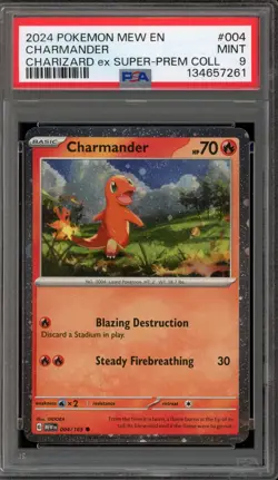 Pokemon Charmander Charizard ex Super-Premium Coll. Holo #004 PSA 9 Mint - Image 1