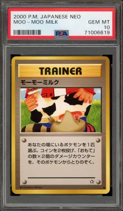 Pokemon Moo-Moo Milk Neo Japanese BANNED ART PSA 10 Gem Mint - Image 1